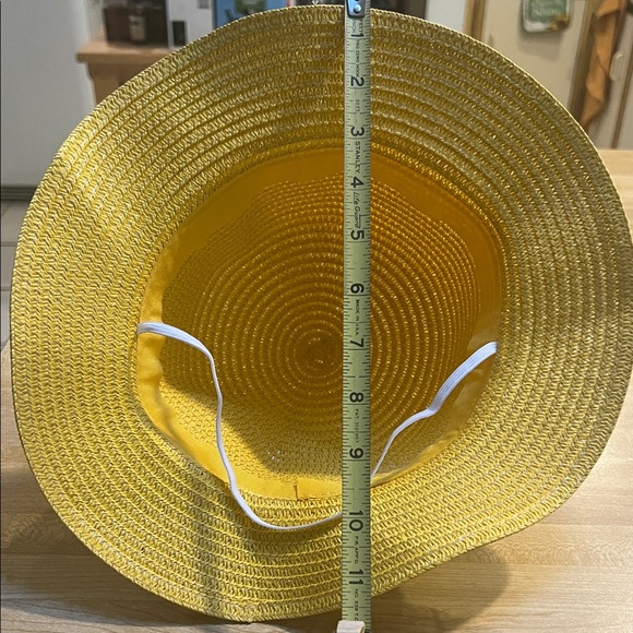 (0349) Unisex Bright Yellow Wide-Brimmed Sun Hat - Picture 5 of 5